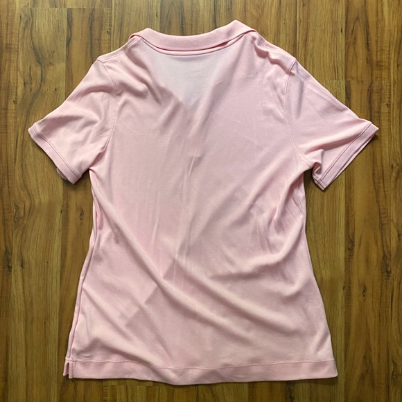 2 Kim Rogers Perfectly Soft Pink & Blue Polos with Gold Faux Buttons - Picture 8 of 14